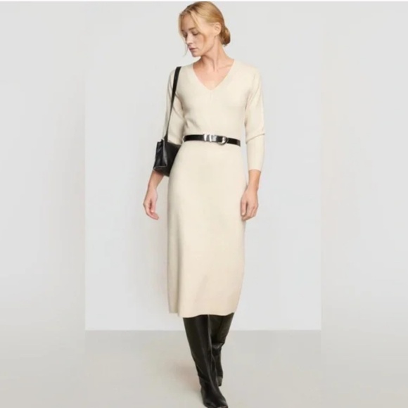 Modern Citizen Cream Off-Shoulder Midi Dress - Picture 2 of 13